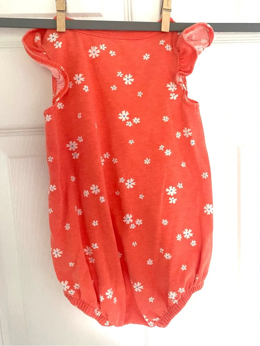 Cat & Jack Coral Pink Floral Baby Romper